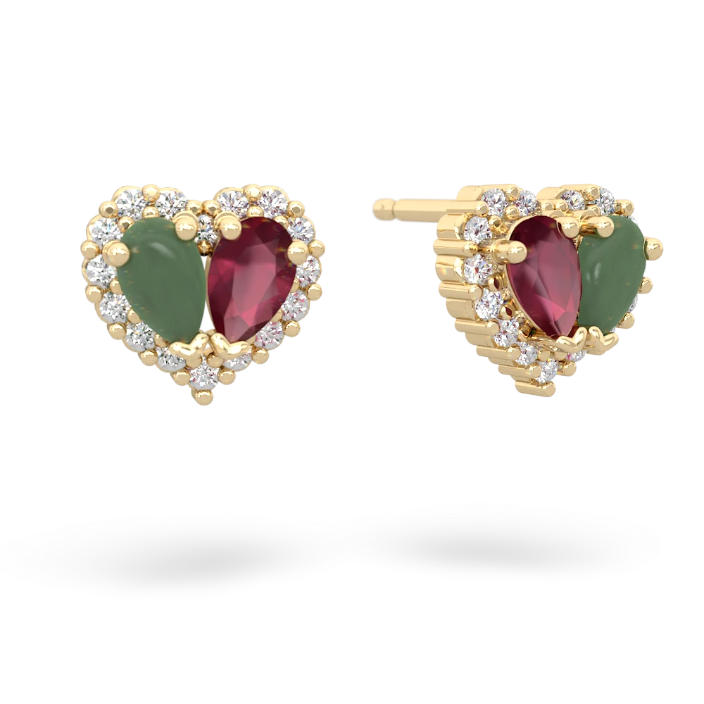 Jade Halo 14K Yellow Gold earrings E7008