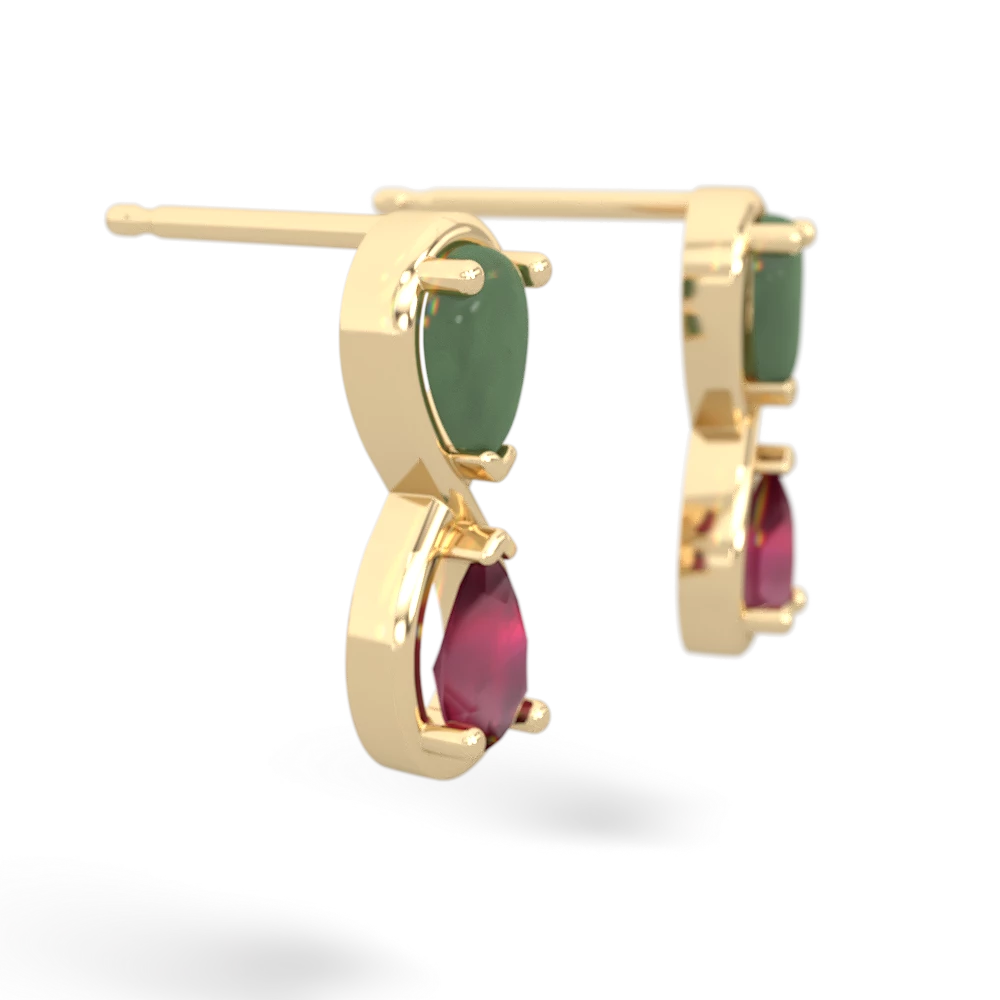 Jade Infinity 14K Yellow Gold earrings E5050