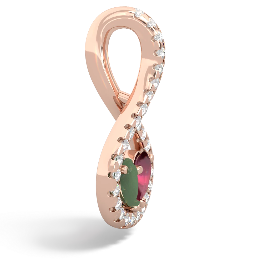 Jade Pave Twist 'One Heart' 14K Rose Gold pendant P5360