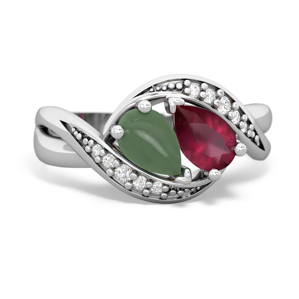 Jade Summer Winds 14K White Gold ring R5342