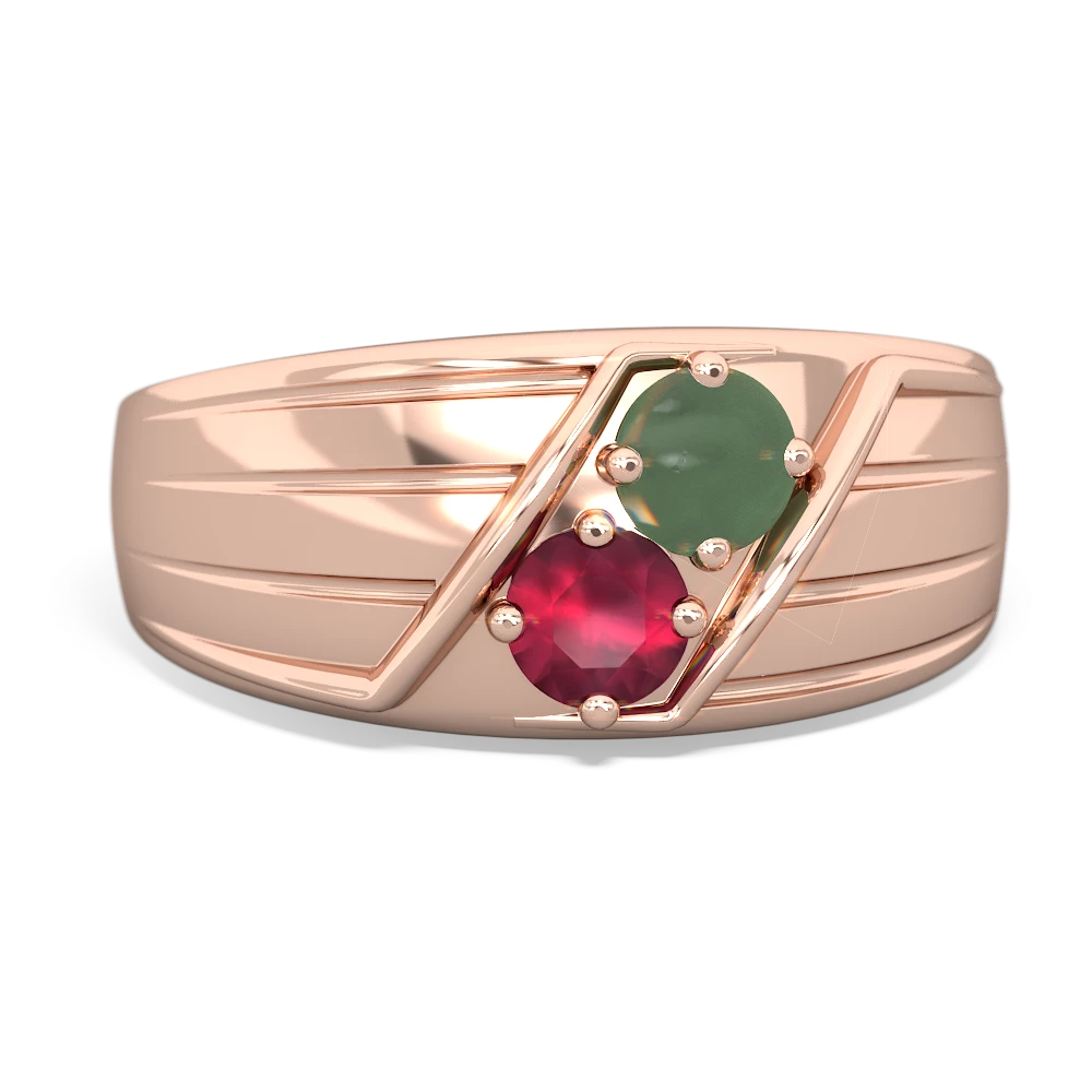 Jade Men's Streamline 14K Rose Gold ring R0460