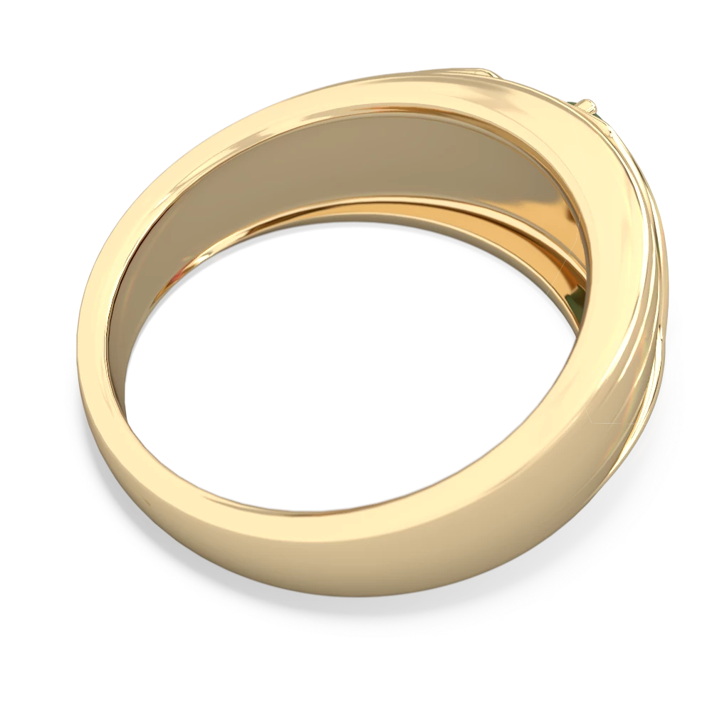 Jade Men's Streamline 14K Yellow Gold ring R0460