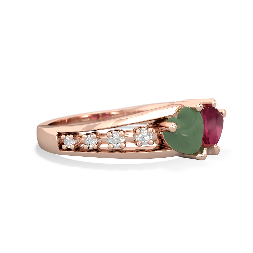 Jade Heart To Heart 14K Rose Gold ring R3342