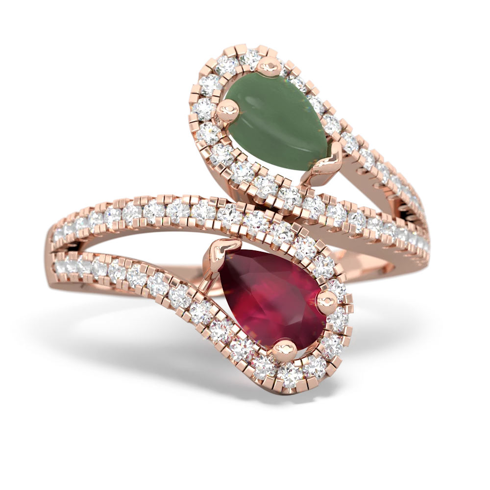 Jade Diamond Dazzler 14K Rose Gold ring R3000