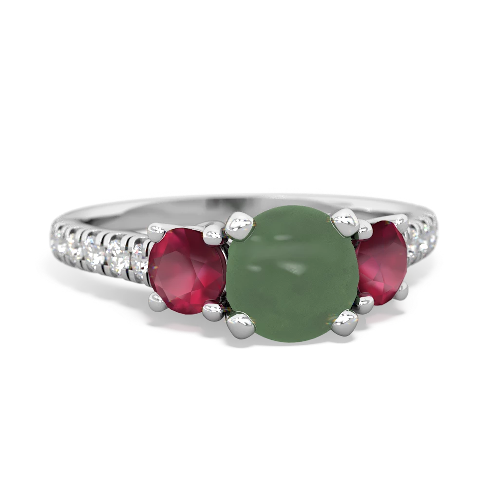 Jade Pave Trellis 14K White Gold ring R5500