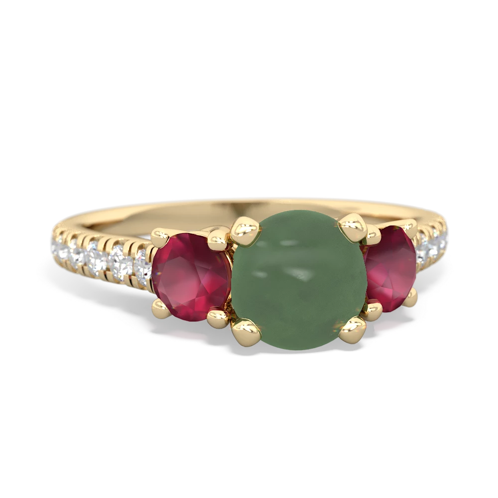 Jade Pave Trellis 14K Yellow Gold ring R5500