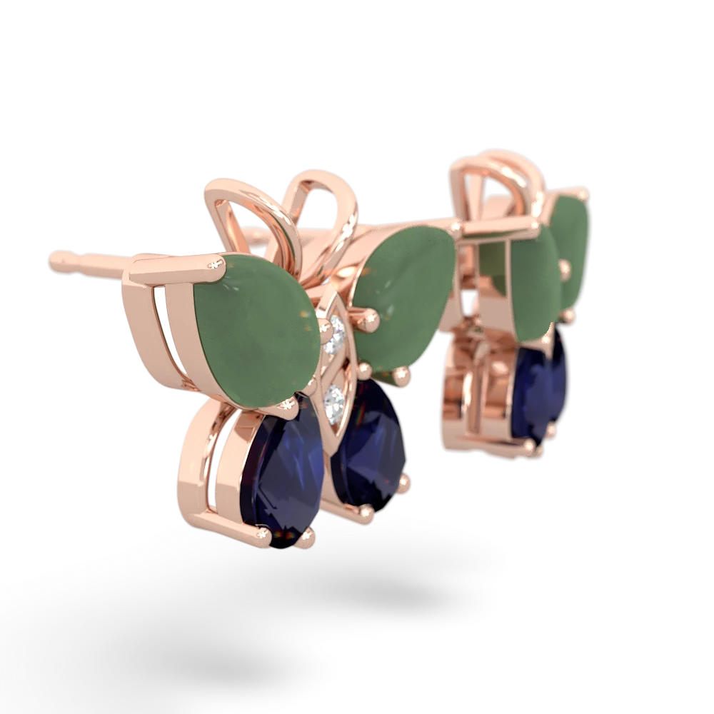 Jade Butterfly 14K Rose Gold earrings E2215