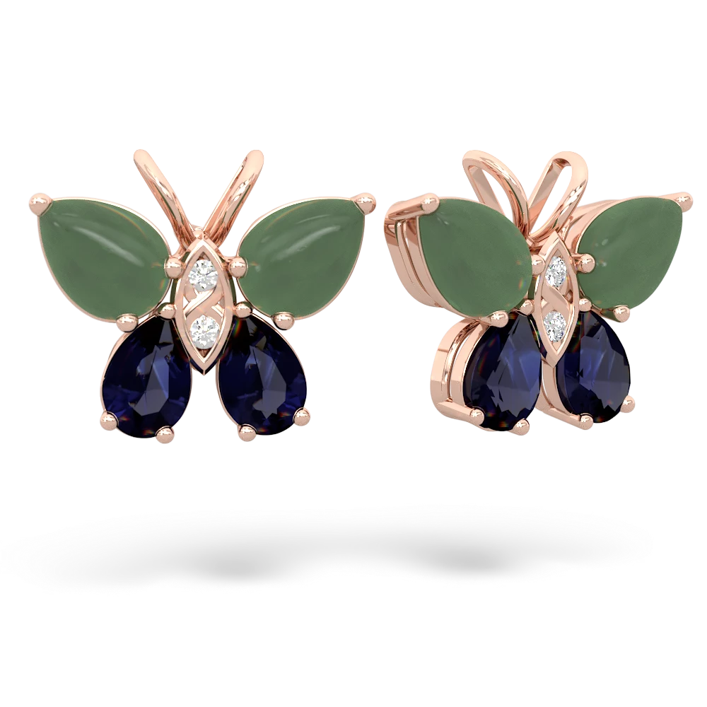 Jade Butterfly 14K Rose Gold earrings E2215