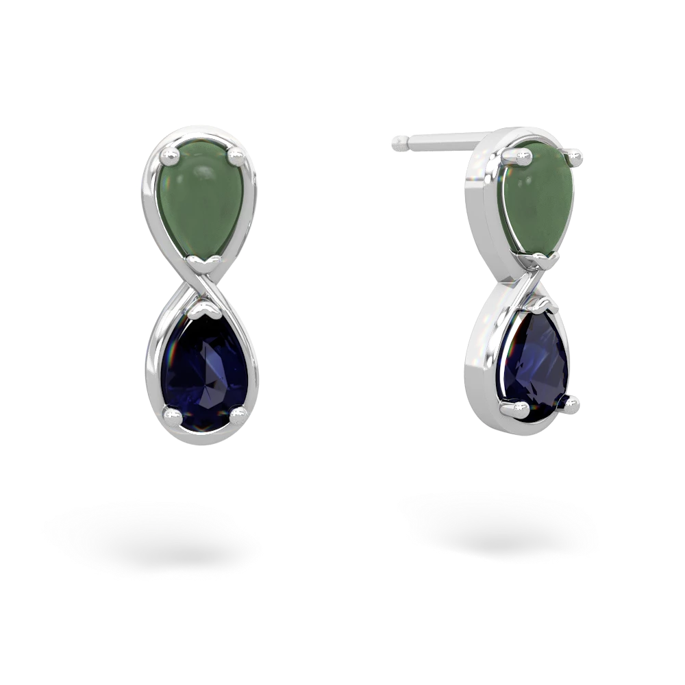 Jade Infinity 14K White Gold earrings E5050