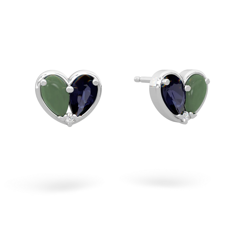 Jade 'Our Heart' 14K White Gold earrings E5072