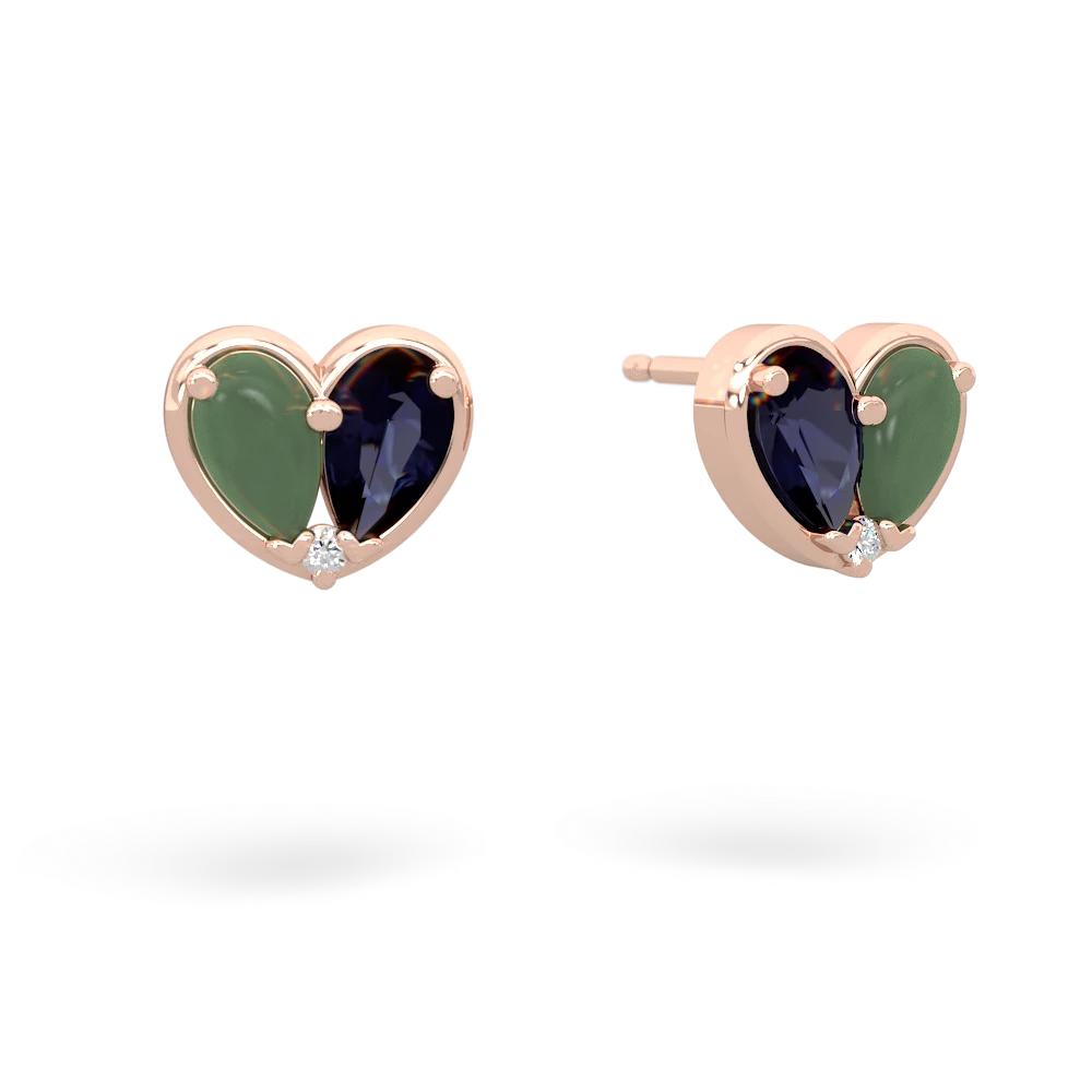 Jade 'Our Heart' 14K Rose Gold earrings E5072