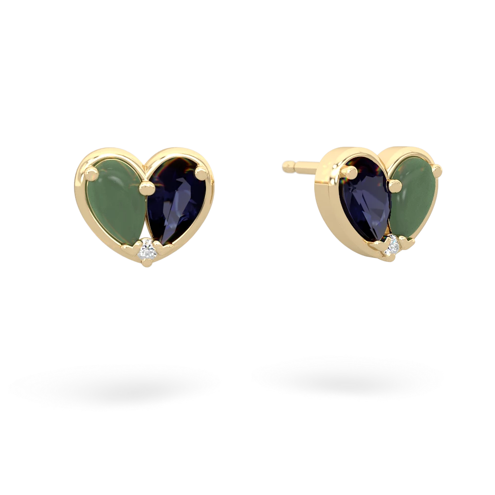 Jade 'Our Heart' 14K Yellow Gold earrings E5072