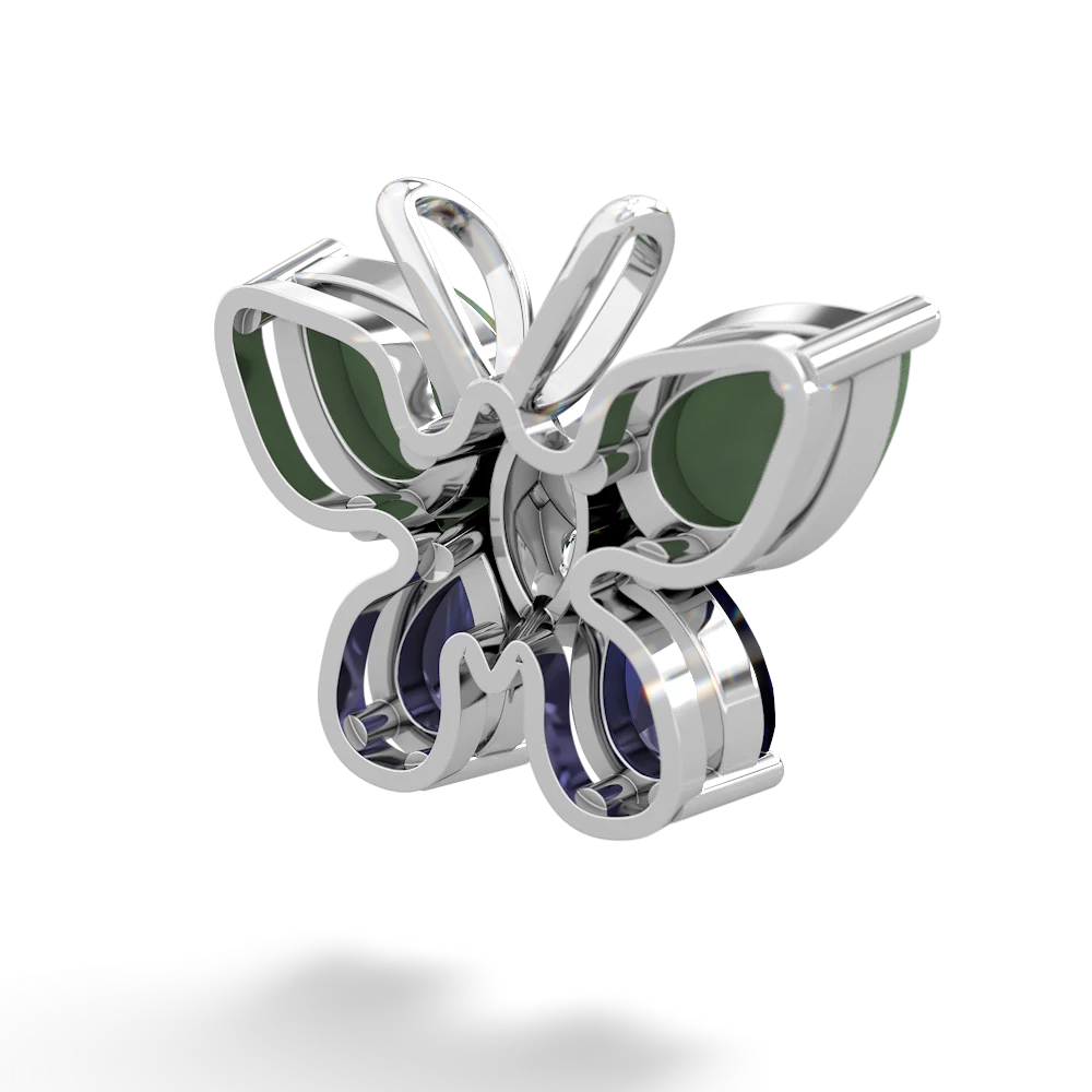 Jade Butterfly 14K White Gold pendant P2215