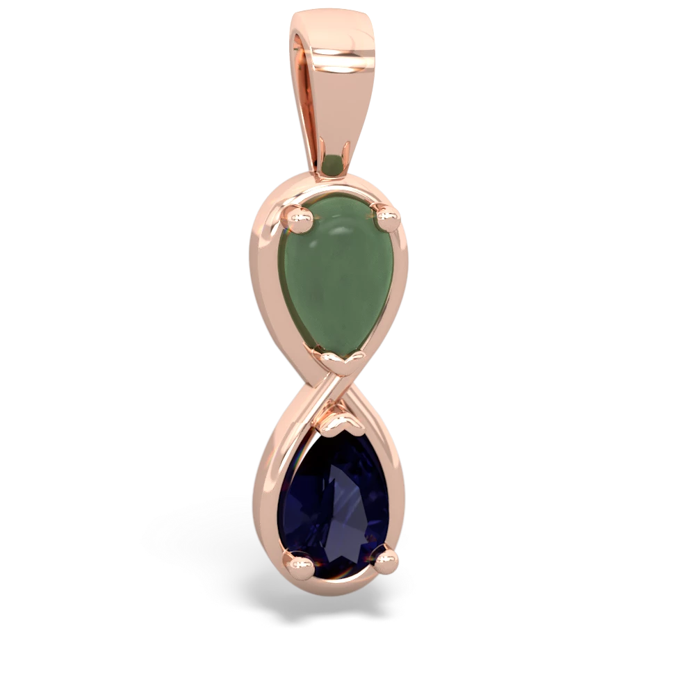 Jade Infinity 14K Rose Gold pendant P5050