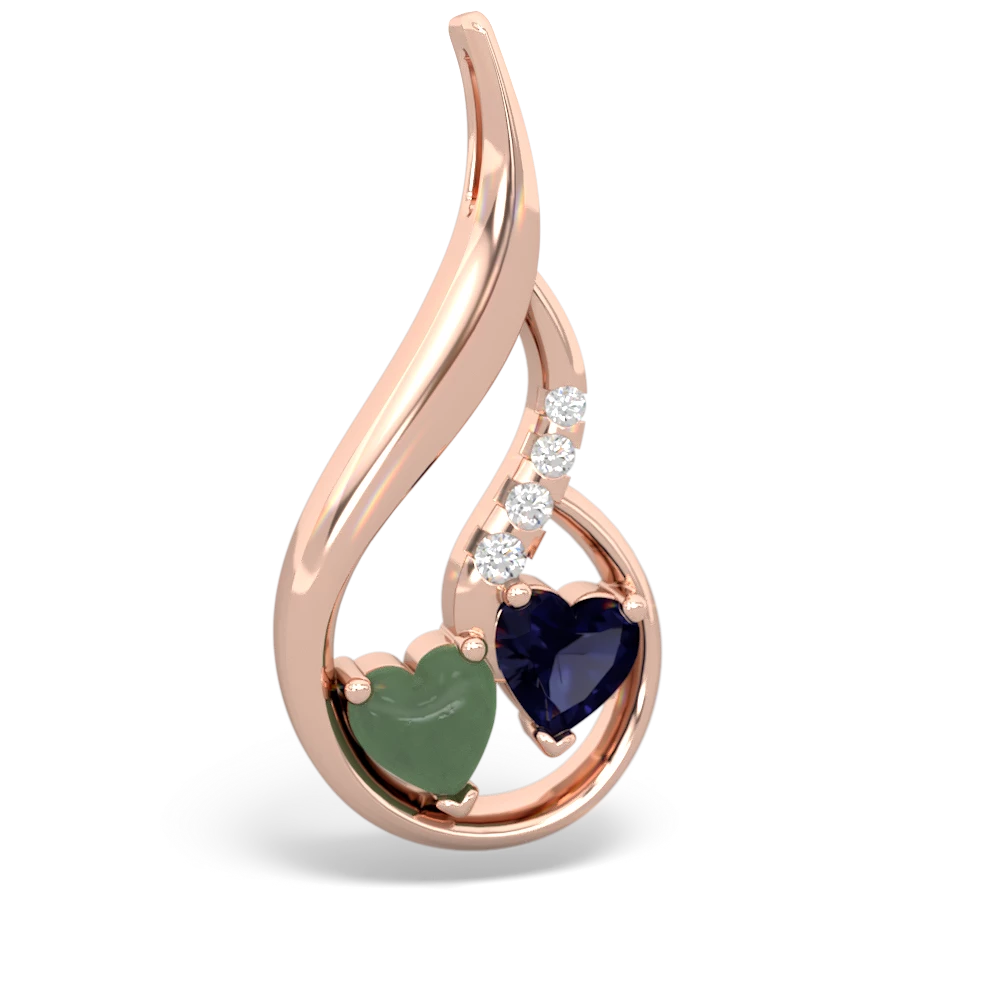 Jade Keepsake Curves 14K Rose Gold pendant P5450