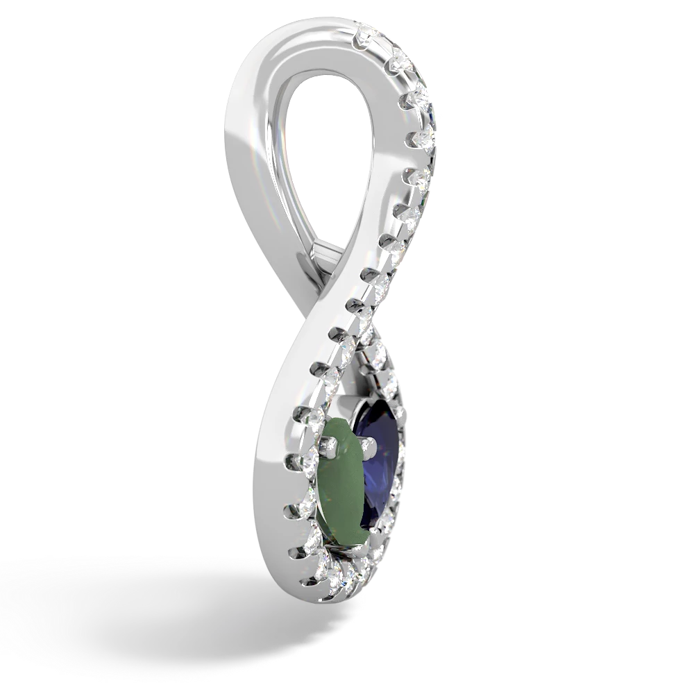 Jade Pave Twist 'One Heart' 14K White Gold pendant P5360