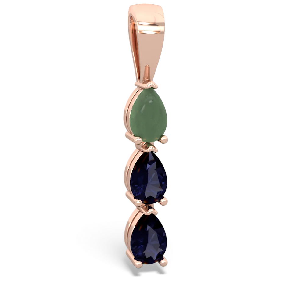 Jade Dew Drops 14K Rose Gold pendant P2251