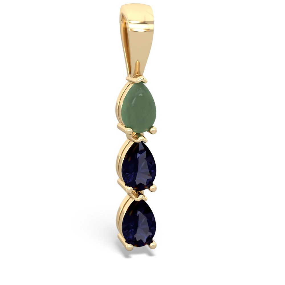 Jade Dew Drops 14K Yellow Gold pendant P2251