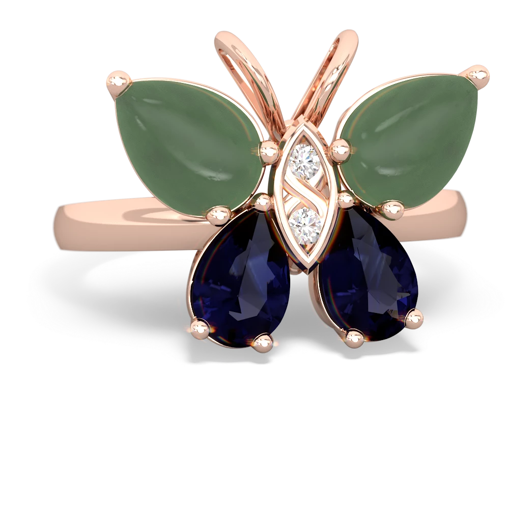 Jade Butterfly 14K Rose Gold ring R2215