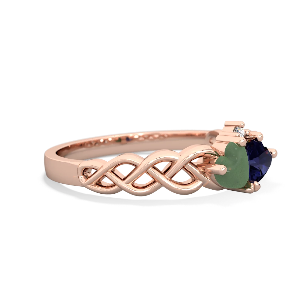 Jade Heart To Heart Braid 14K Rose Gold ring R5870