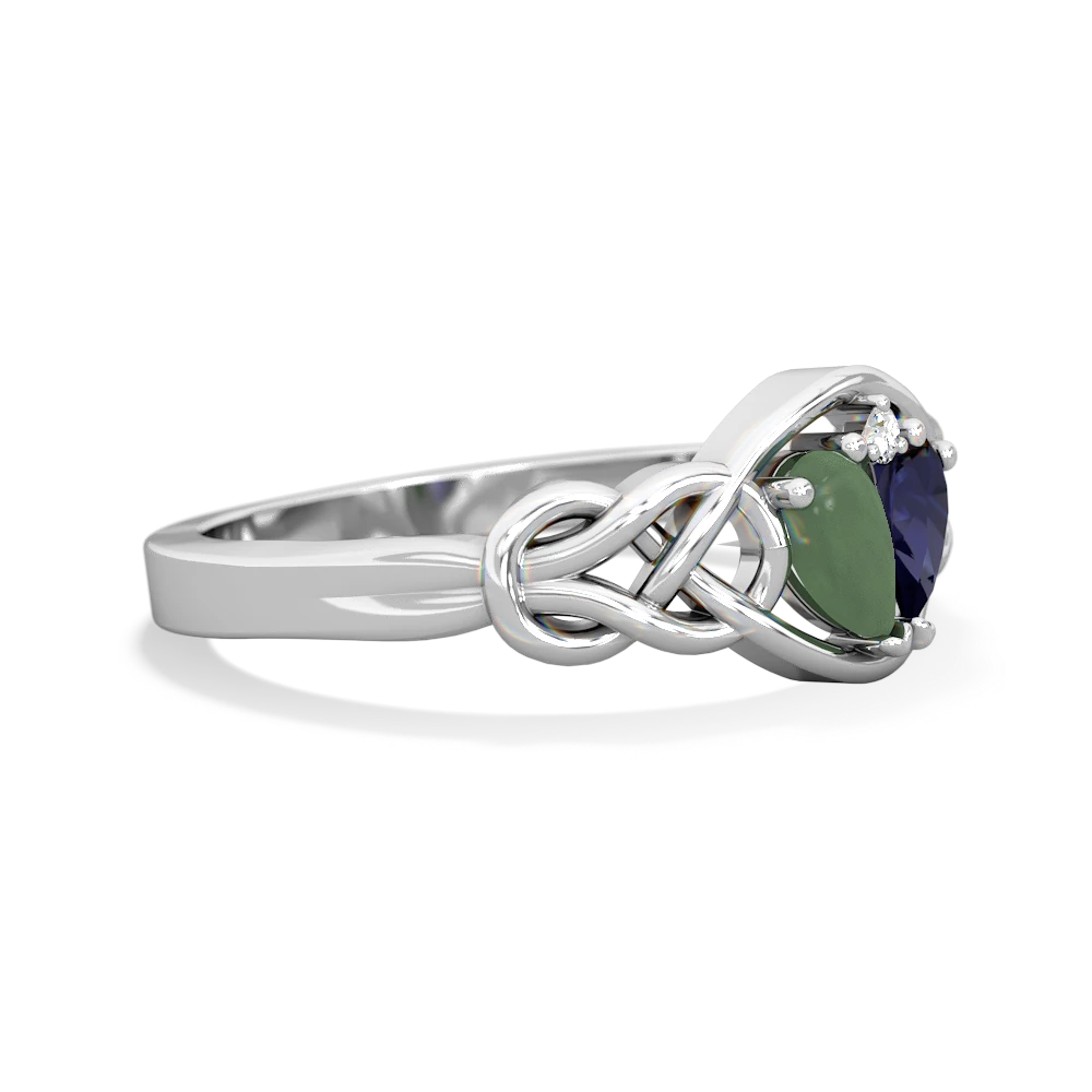 Jade Celtic Love Knot 14K White Gold ring R5420