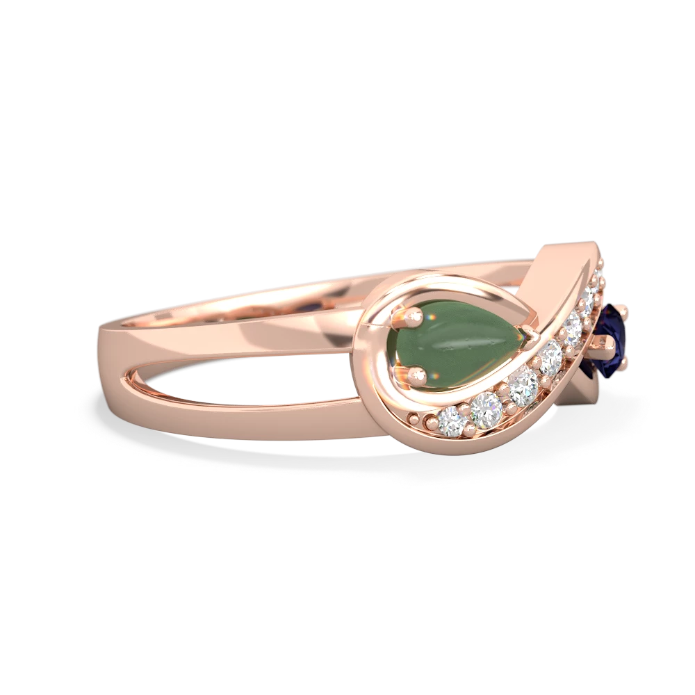 Jade Diamond Infinity 14K Rose Gold ring R5390