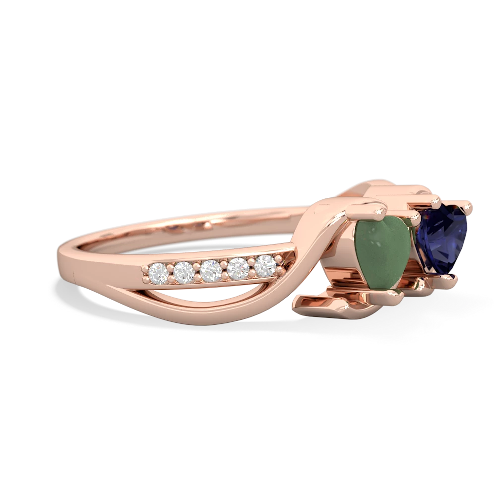 Jade Side By Side 14K Rose Gold ring R3090