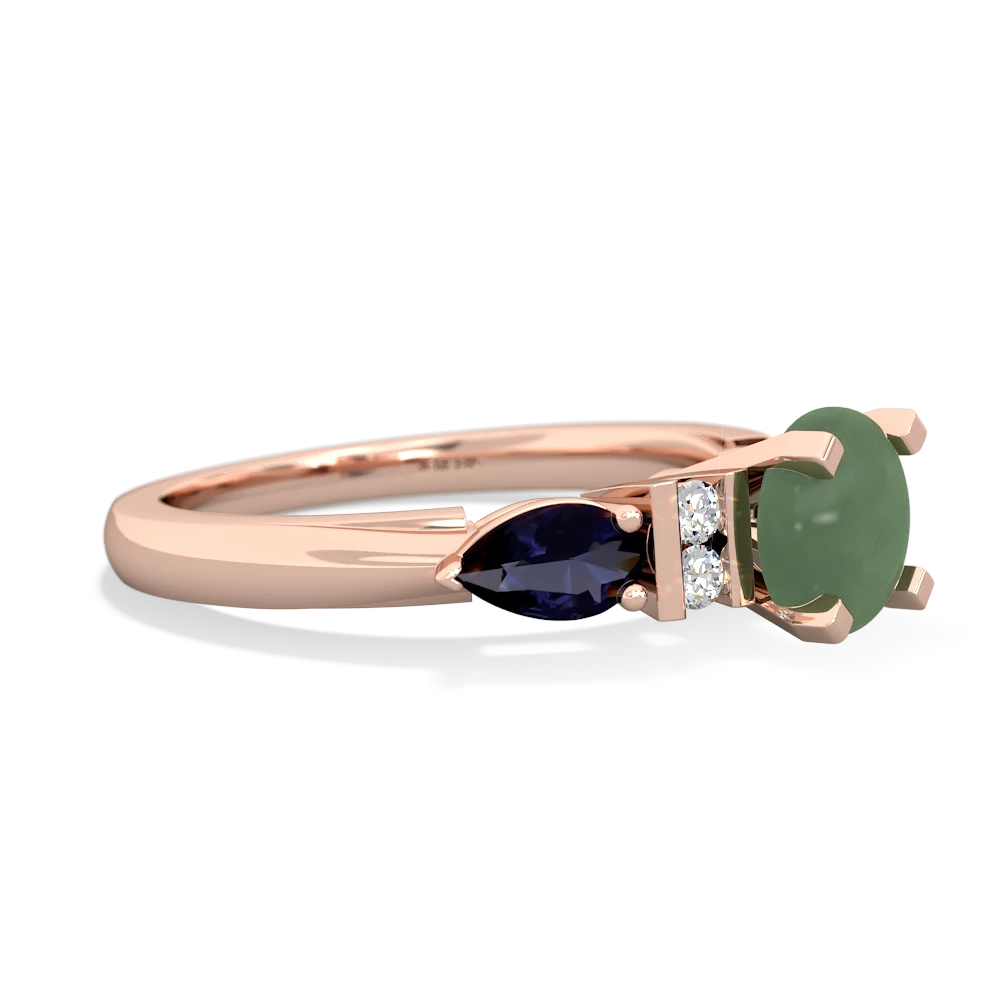 Jade 6Mm Round Eternal Embrace Engagement 14K Rose Gold ring R2005