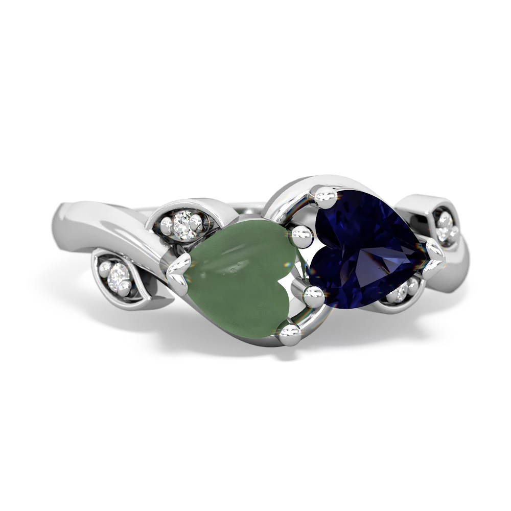 Jade Floral Elegance 14K White Gold ring R5790