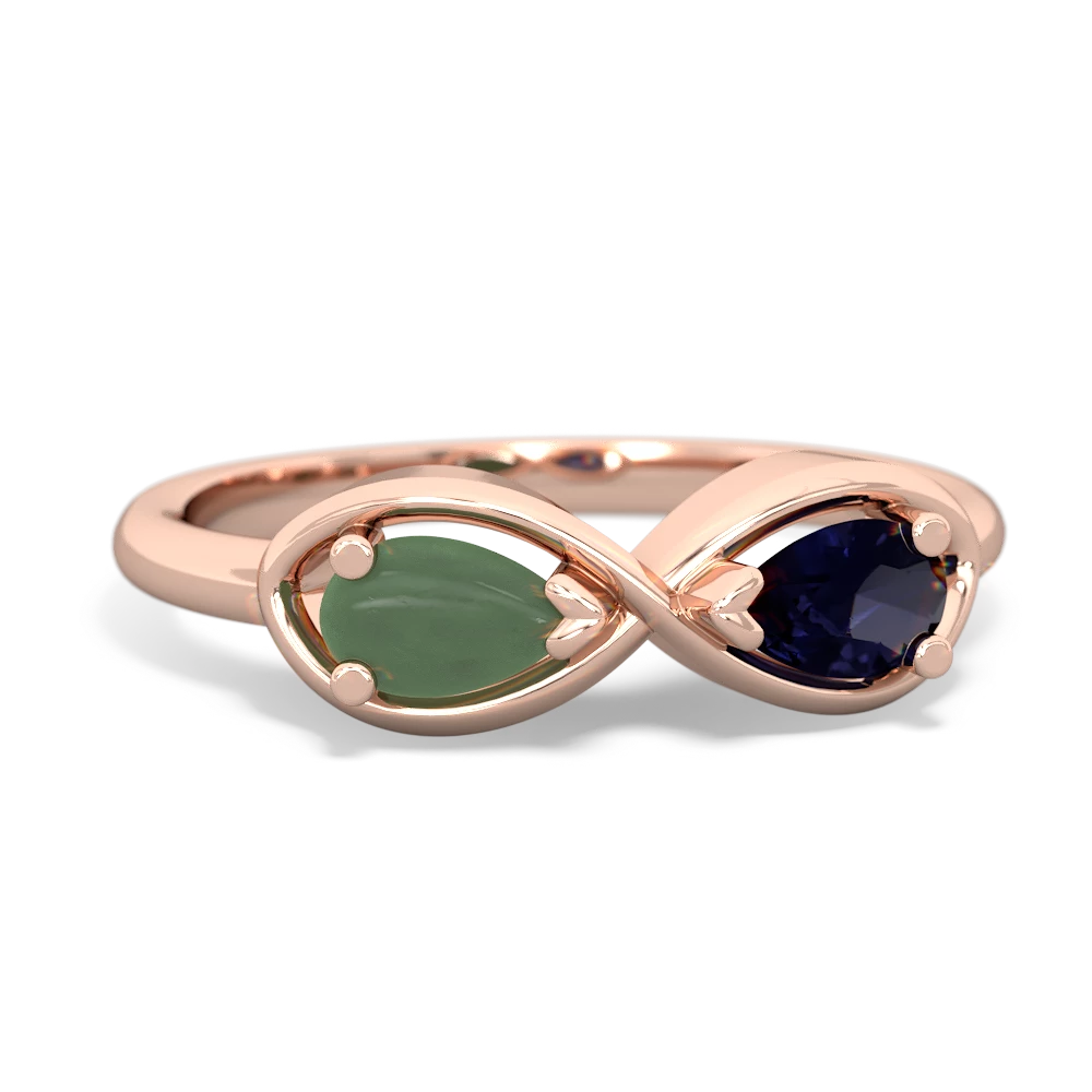 Jade Infinity 14K Rose Gold ring R5050