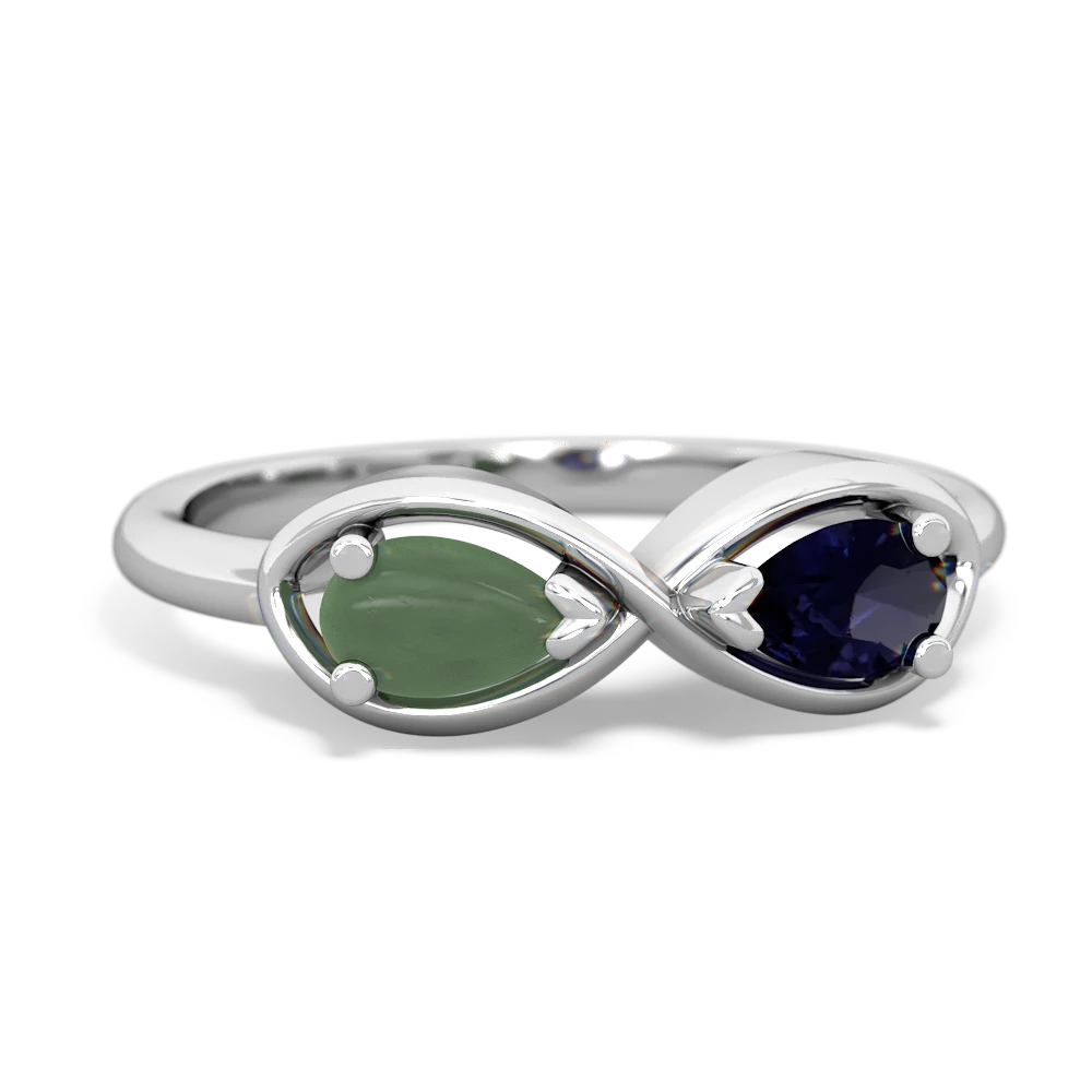 Jade Infinity 14K White Gold ring R5050