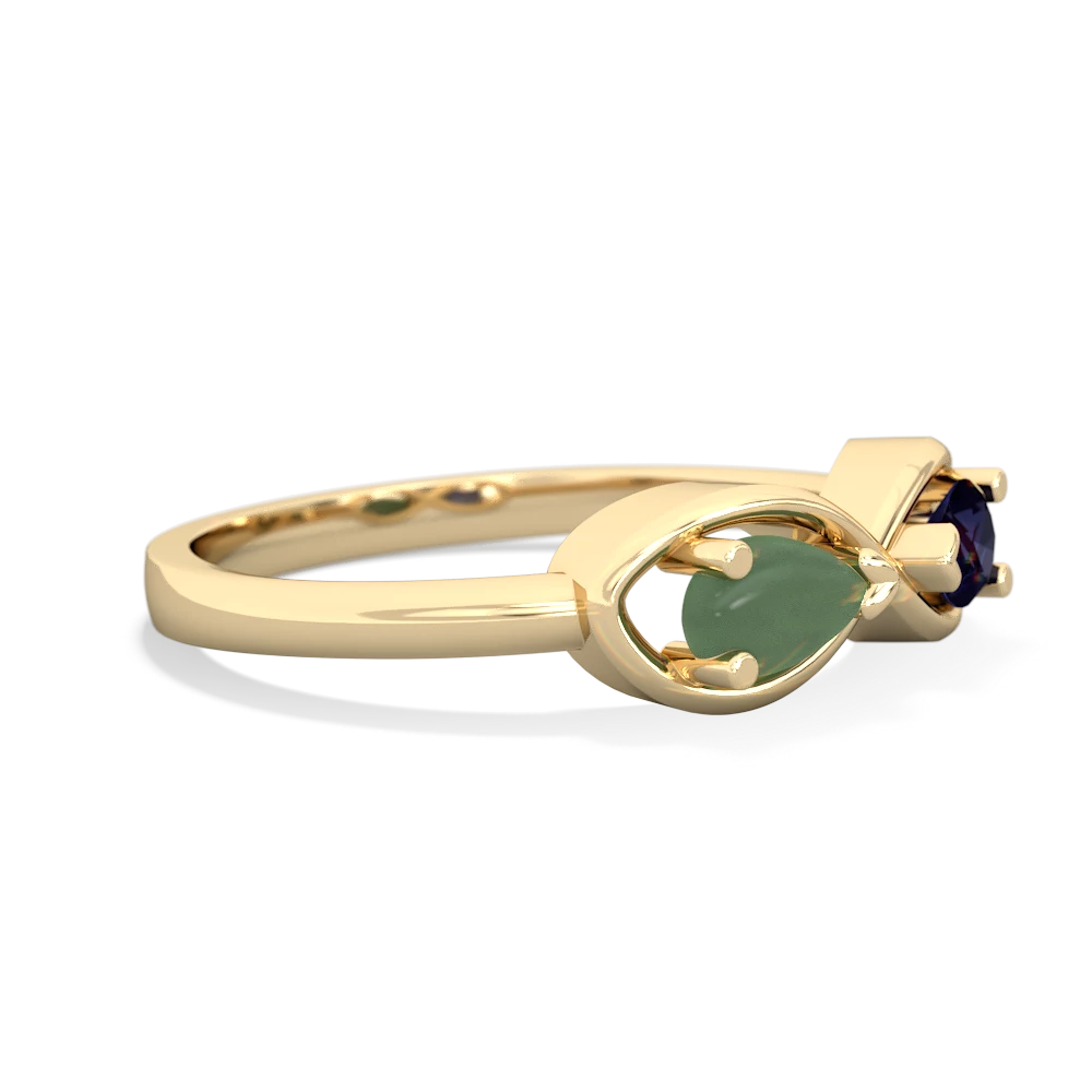 Jade Infinity 14K Yellow Gold ring R5050