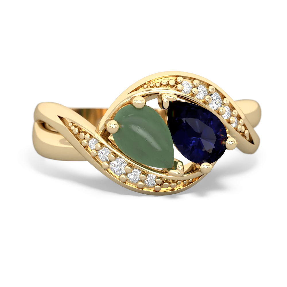 Jade Summer Winds 14K Yellow Gold ring R5342