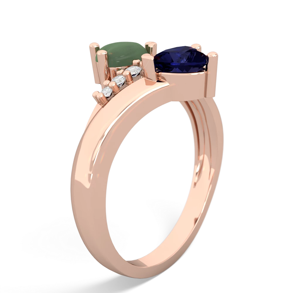 Jade Heart To Heart 14K Rose Gold ring R2064