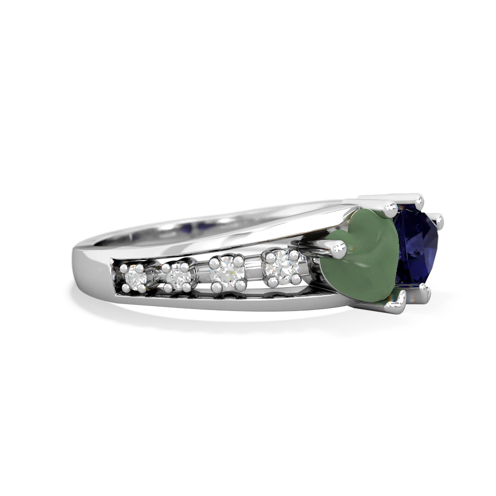 Jade Heart To Heart 14K White Gold ring R3342