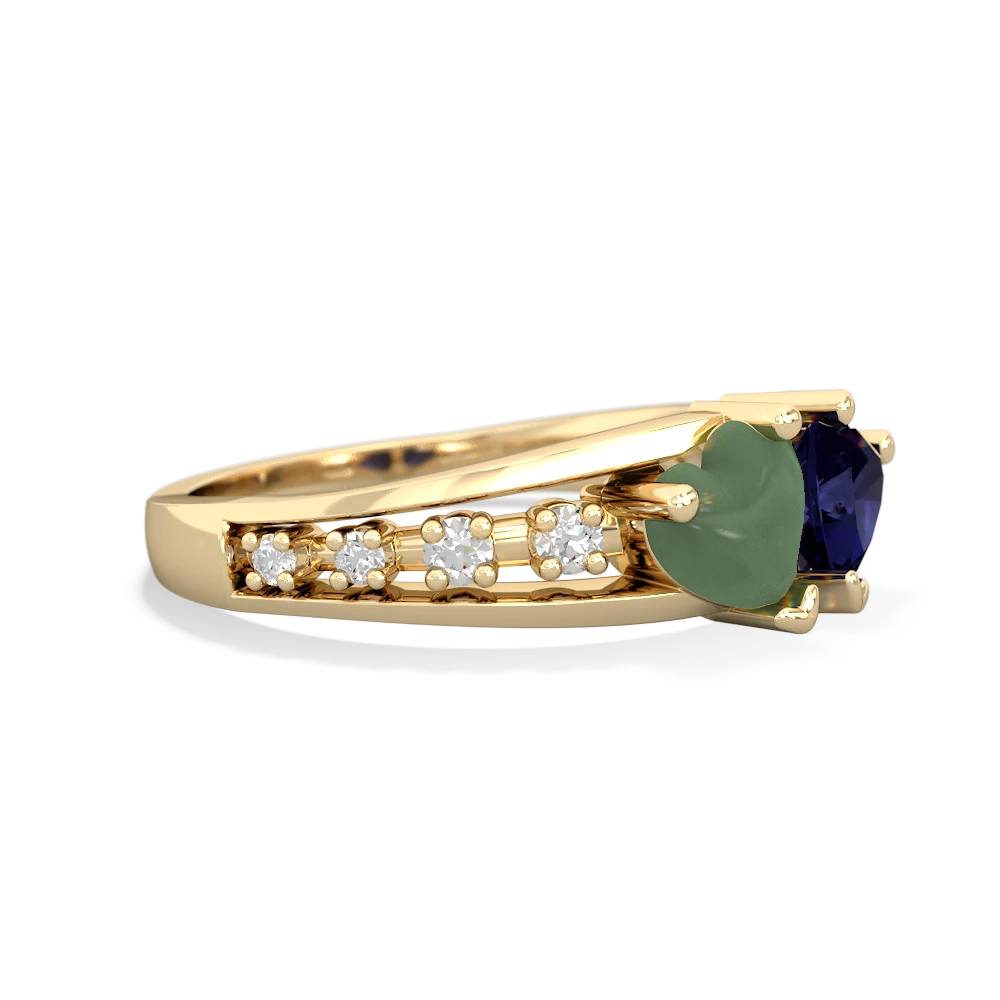 Jade Heart To Heart 14K Yellow Gold ring R3342