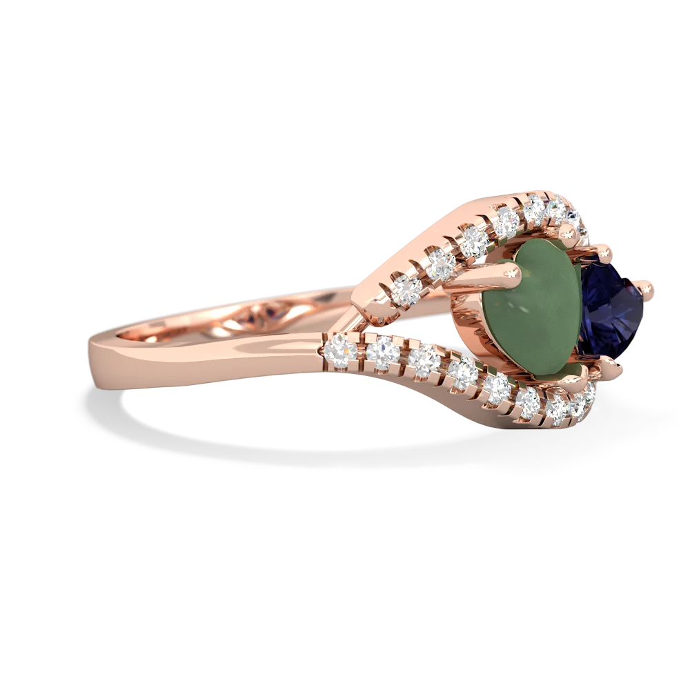 Jade Mother And Child 14K Rose Gold ring R3010