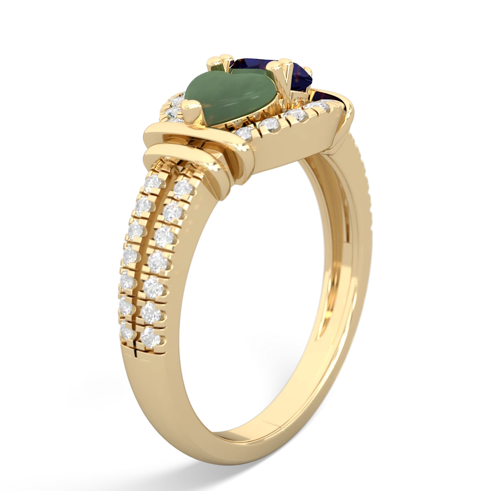 Jade Art-Deco Keepsake 14K Yellow Gold ring R5630