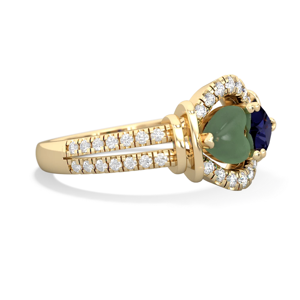 Jade Art-Deco Keepsake 14K Yellow Gold ring R5630
