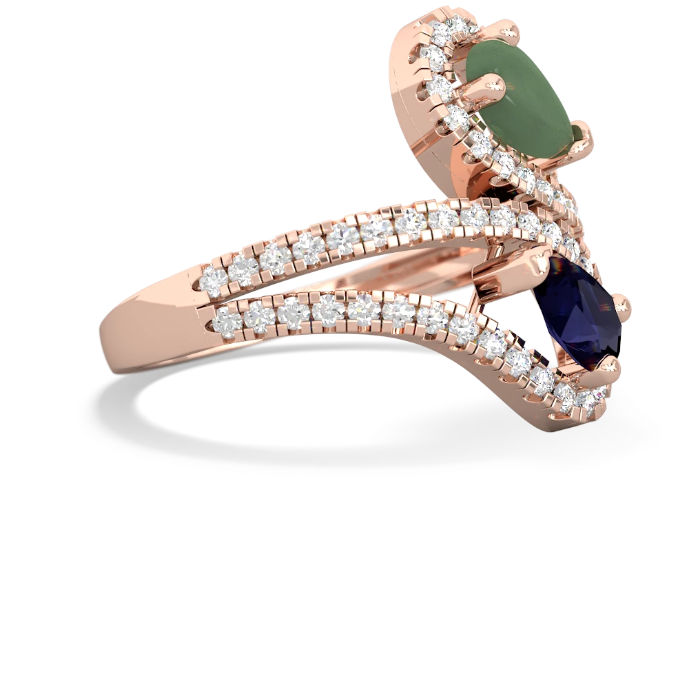 Jade Diamond Dazzler 14K Rose Gold ring R3000