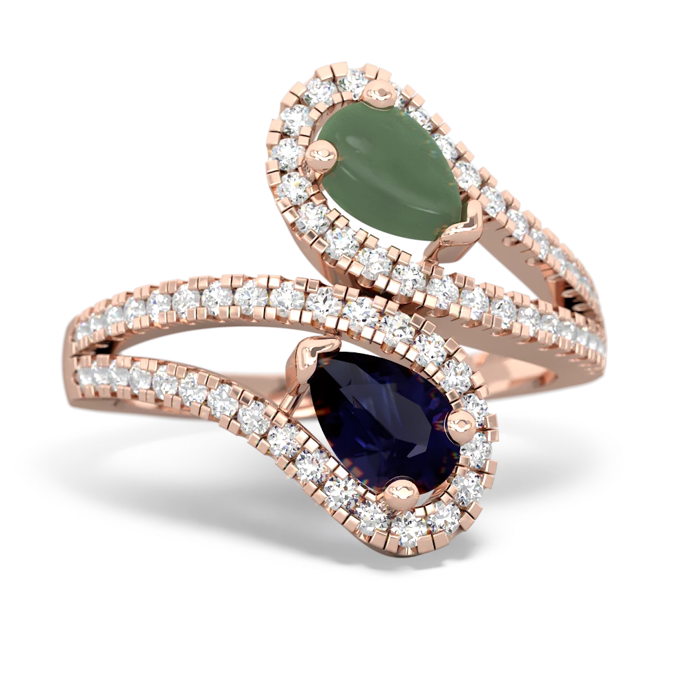 Jade Diamond Dazzler 14K Rose Gold ring R3000