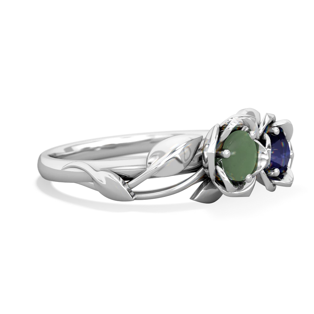 Jade Rose Garden 14K White Gold ring R5510