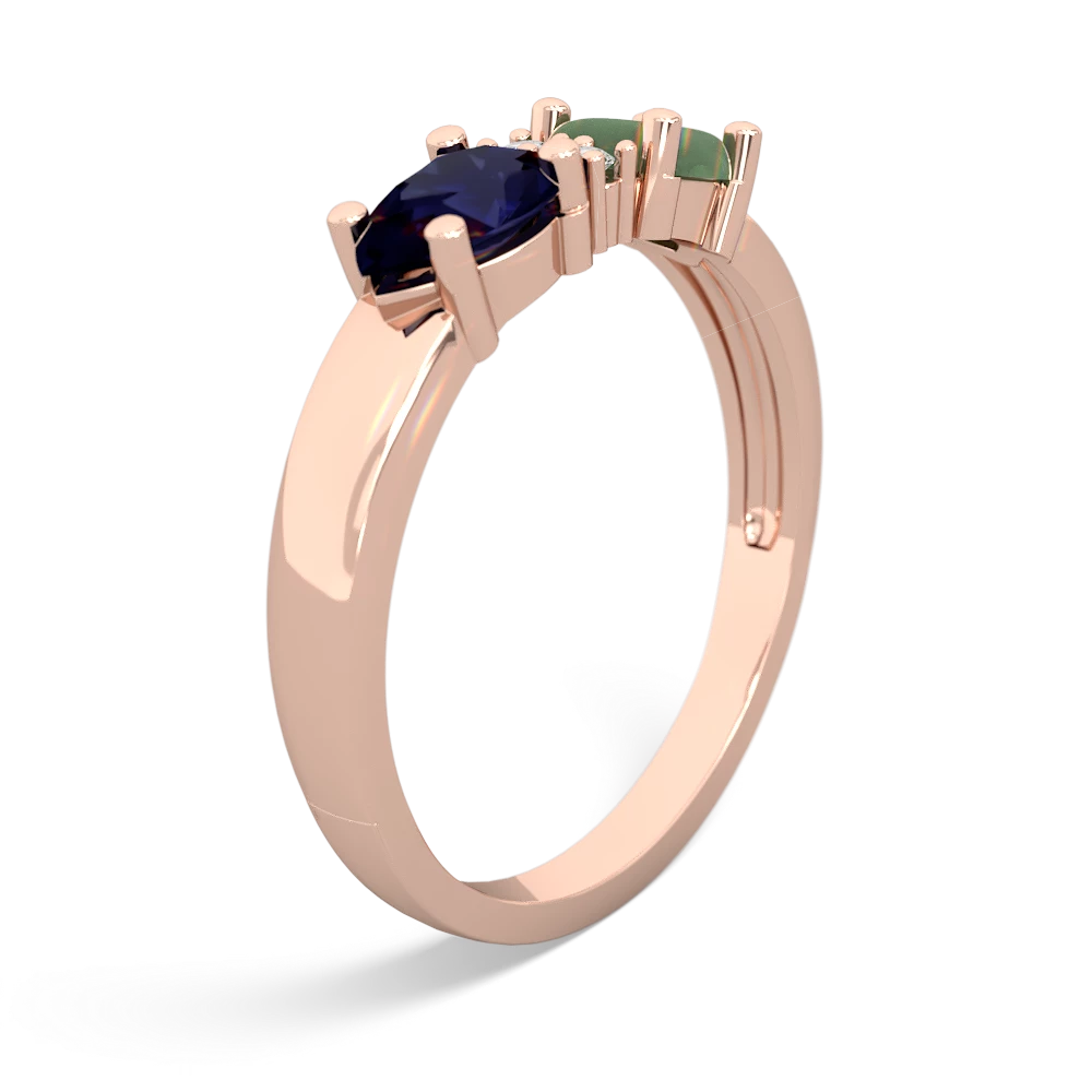 Jade Pear Bowtie 14K Rose Gold ring R0865