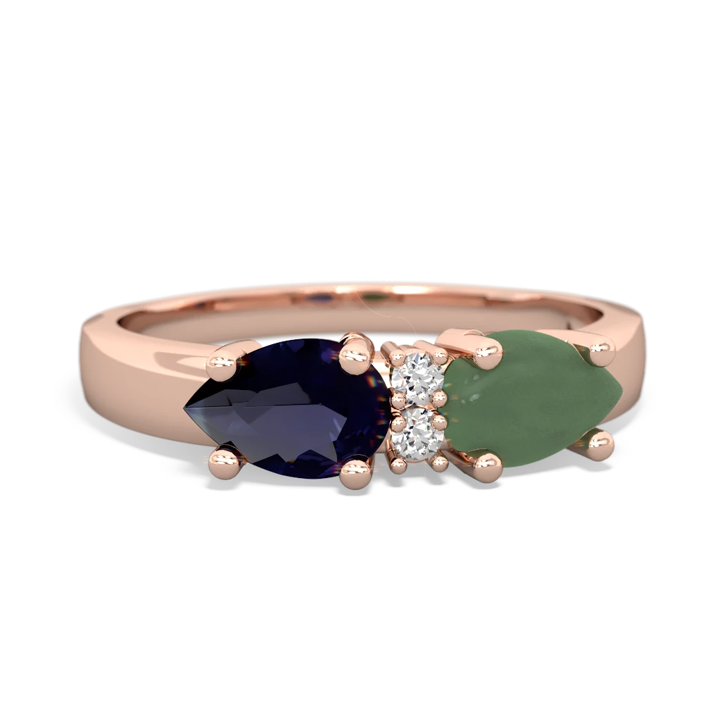 Jade Pear Bowtie 14K Rose Gold ring R0865