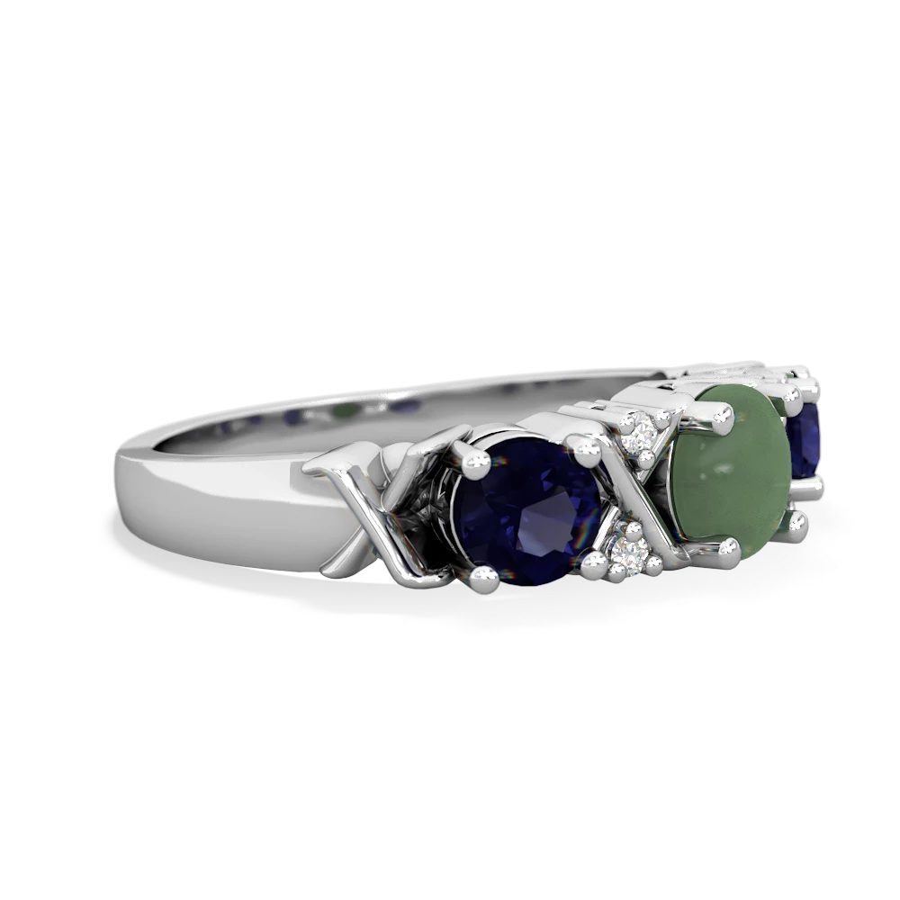 Jade Hugs And Kisses 14K White Gold ring R5016