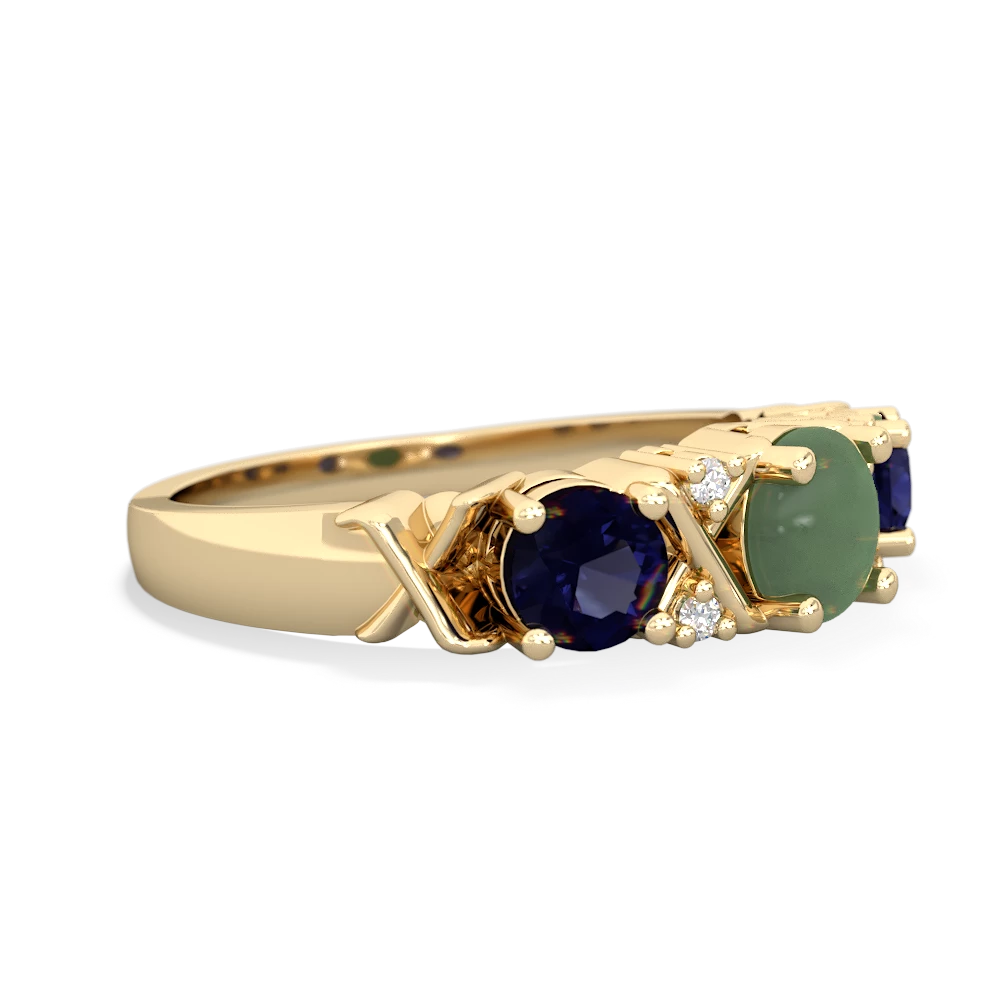 Jade Hugs And Kisses 14K Yellow Gold ring R5016