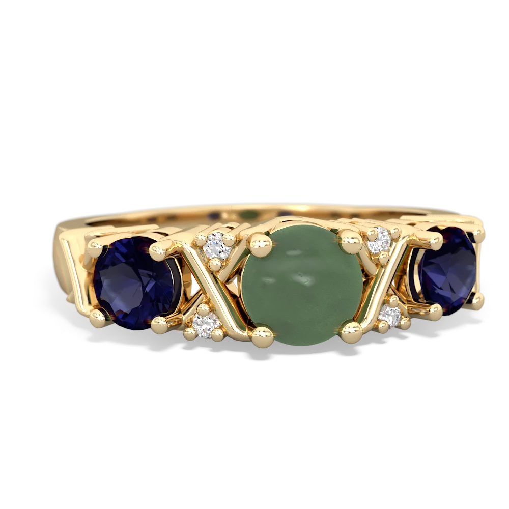 Jade Hugs And Kisses 14K Yellow Gold ring R5016