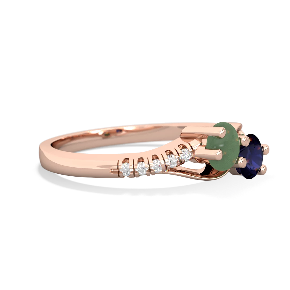 Jade Infinity Pave Two Stone 14K Rose Gold ring R5285