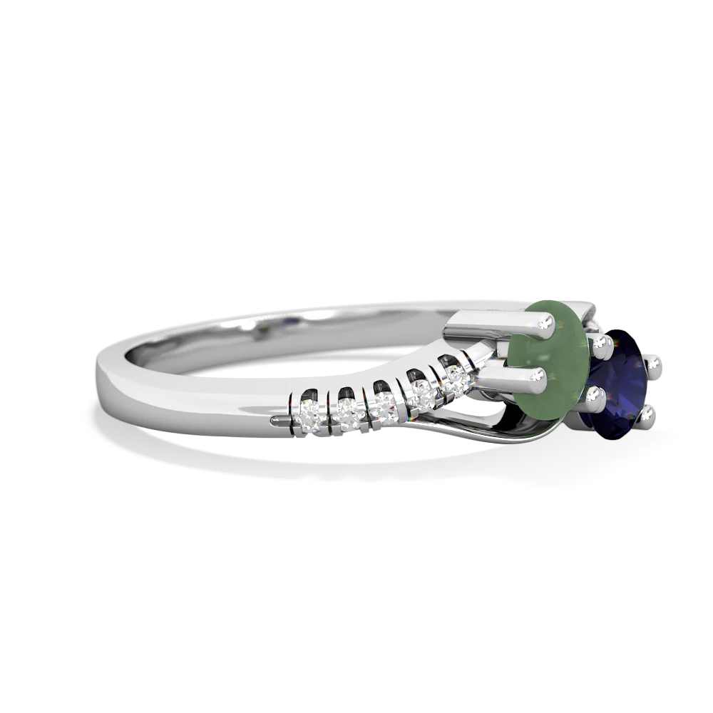 Jade Infinity Pave Two Stone 14K White Gold ring R5285