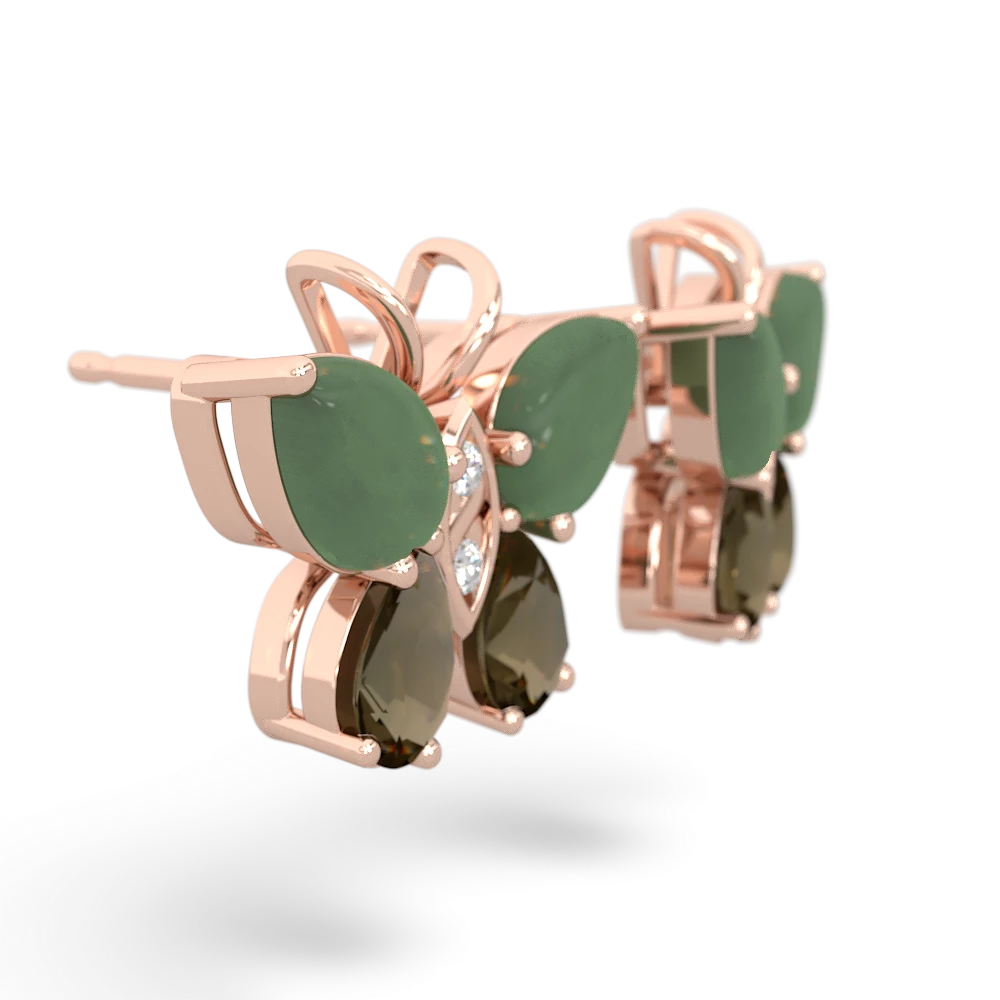 Jade Butterfly 14K Rose Gold earrings E2215